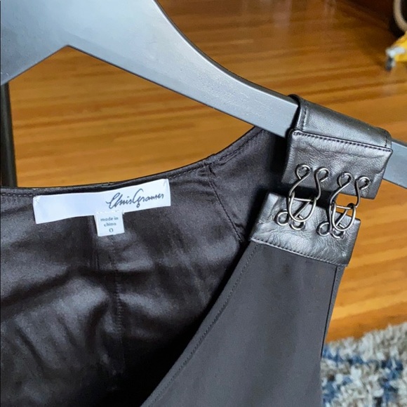 Chris Gramer leather top NEW Black Sz 0 - Picture 2 of 8